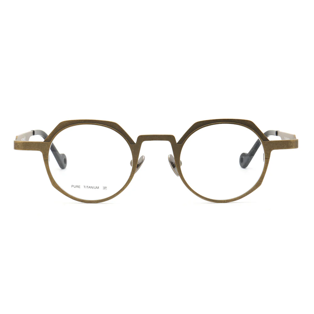 Jayden | Vintage Round Pure Titanium Eyeglasses For Men & Women | Colorful Two Toned Finish - Image 9