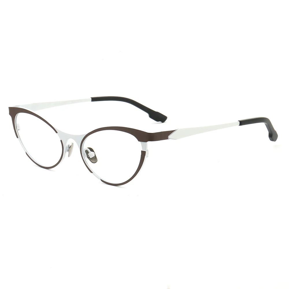 Tabatha | Sleek Pure Titanium Cat Eye Glasses For Women | Colorful Two Toned Eyeglasses - Image 10