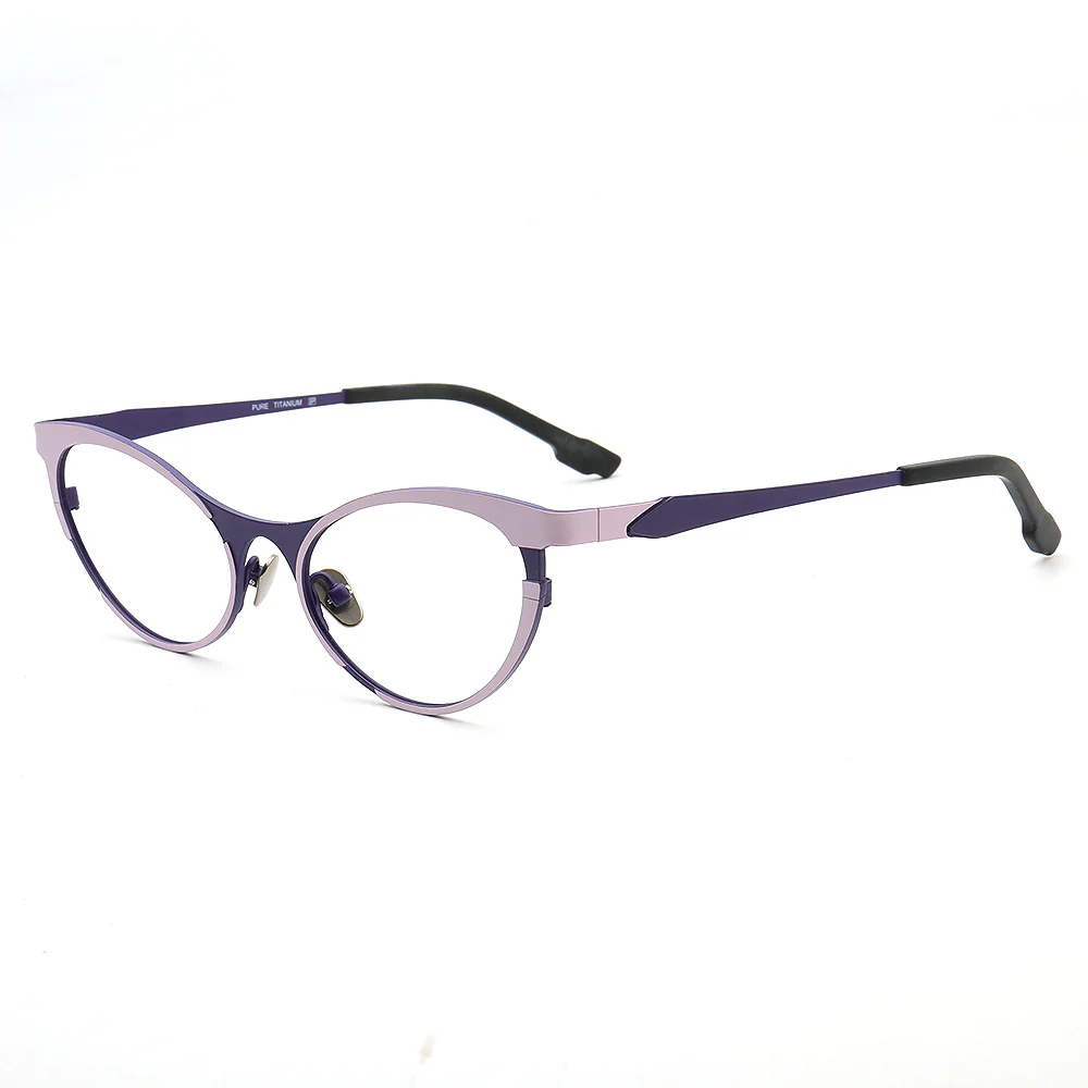 Tabatha | Sleek Pure Titanium Cat Eye Glasses For Women | Colorful Two Toned Eyeglasses - Image 6