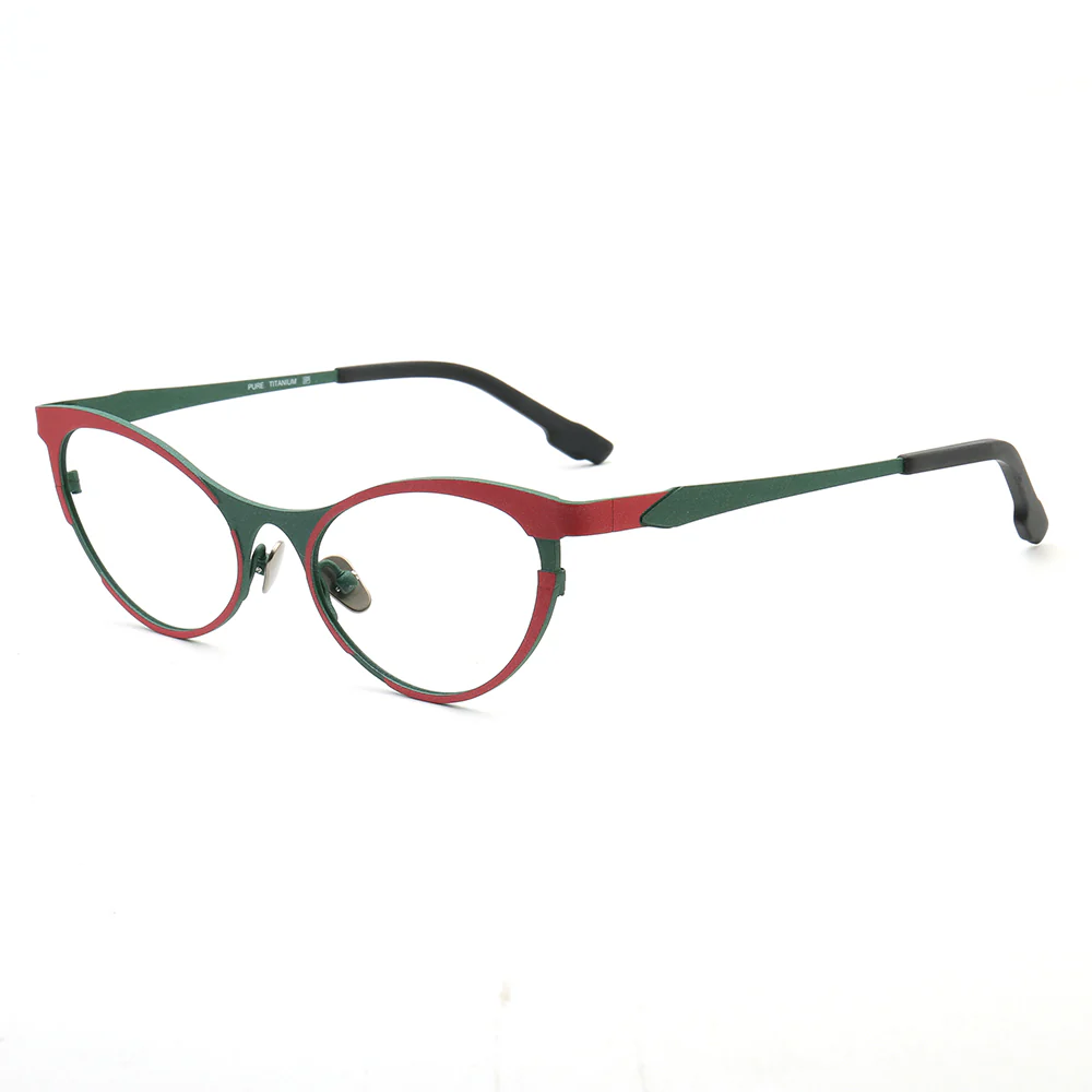 Tabatha | Sleek Pure Titanium Cat Eye Glasses For Women | Colorful Two Toned Eyeglasses - Image 8
