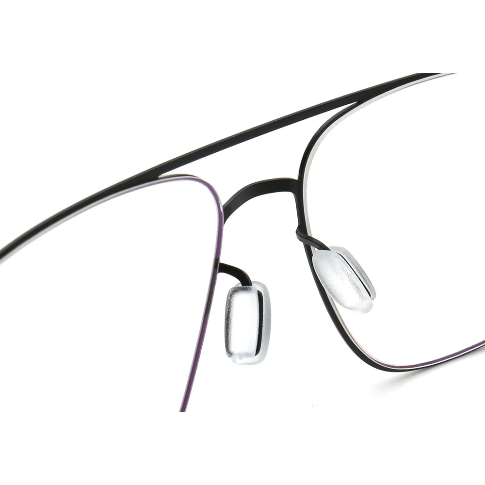 Maxwell | Retro Double Bridge Pilot Style Glasses | Flat Top Stainless Steel Eyeglass Frames - Image 13