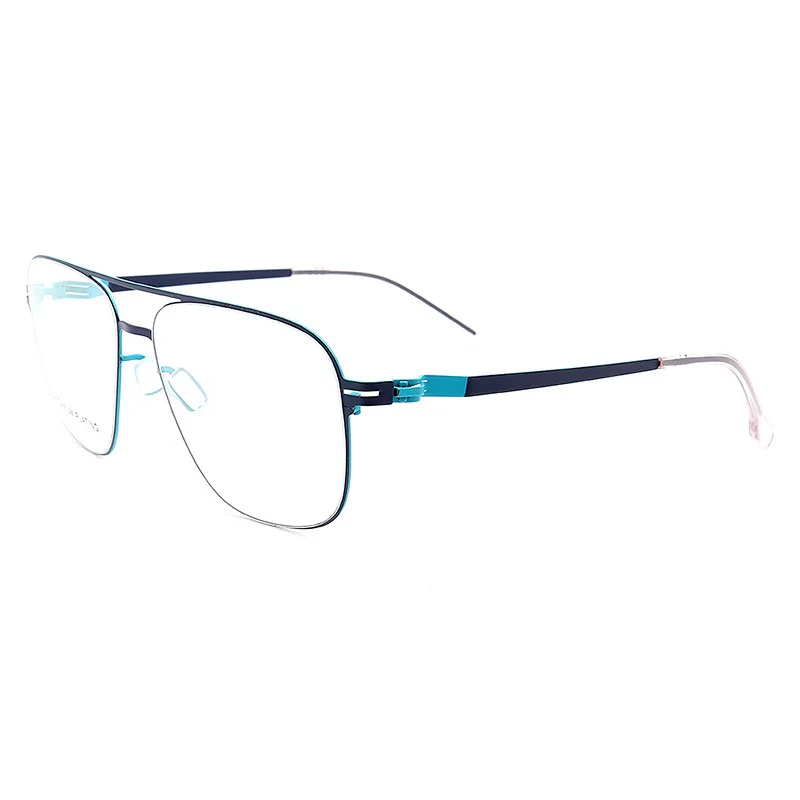 Maxwell | Retro Double Bridge Pilot Style Glasses | Flat Top Stainless Steel Eyeglass Frames - Image 8