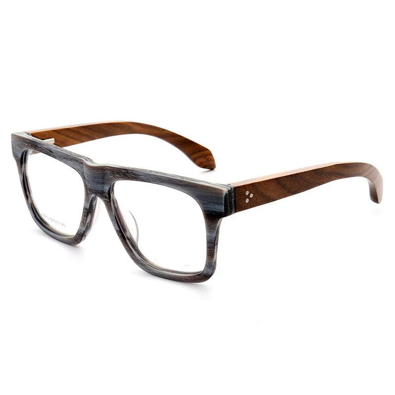 Brooks | 80s Oversized Mens Square Wood Optical Eyeglasses - Image 10