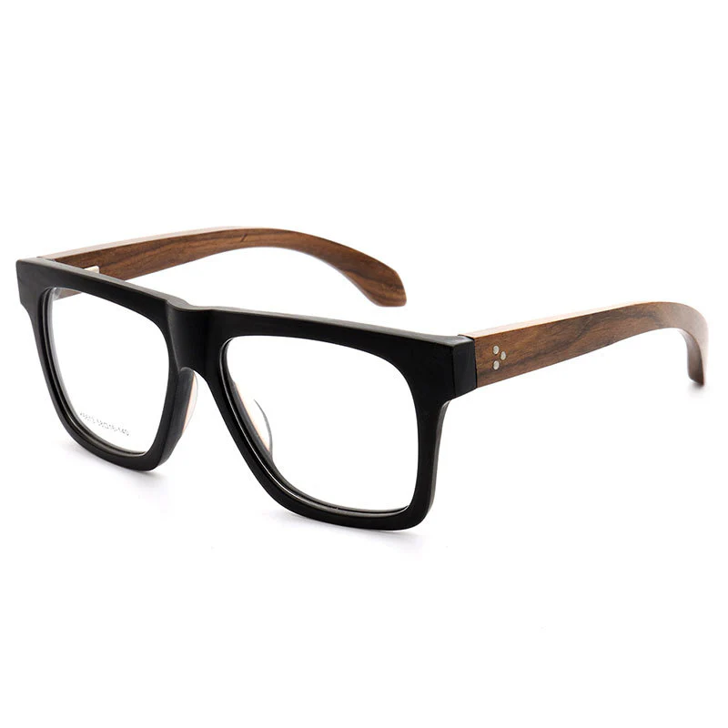 Brooks | 80s Oversized Mens Square Wood Optical Eyeglasses - Image 12