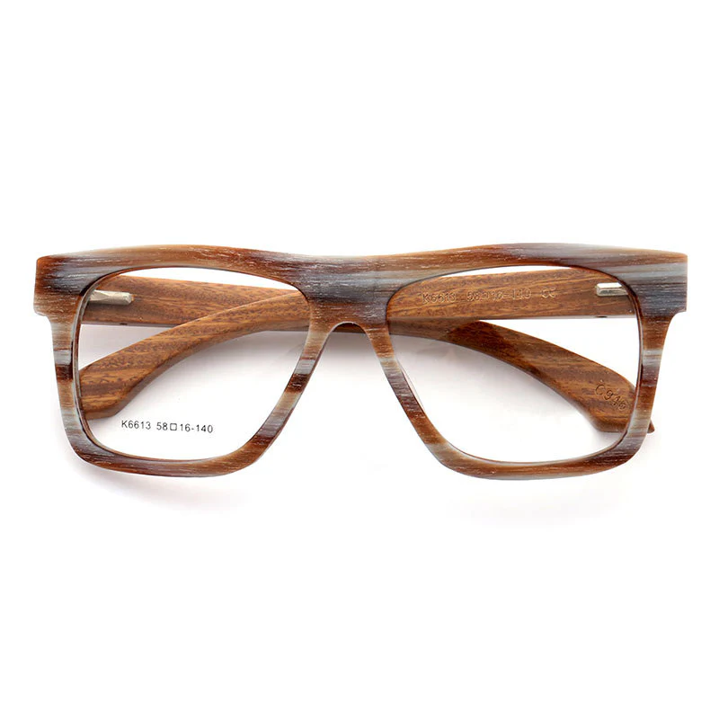 Brooks | 80s Oversized Mens Square Wood Optical Eyeglasses - Image 3