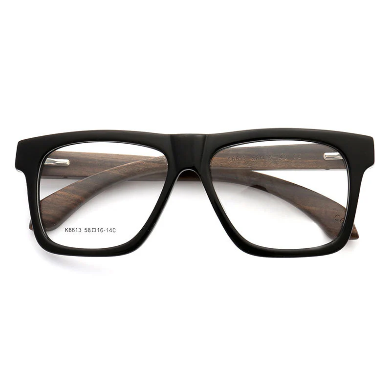 Brooks | 80s Oversized Mens Square Wood Optical Eyeglasses - Image 5