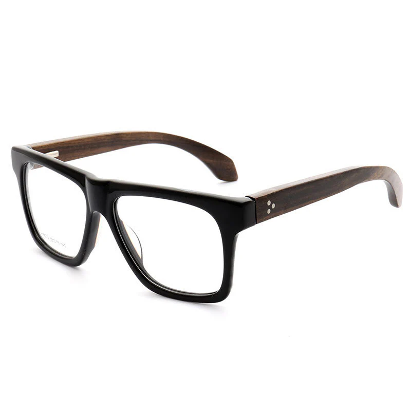Brooks | 80s Oversized Mens Square Wood Optical Eyeglasses - Image 6