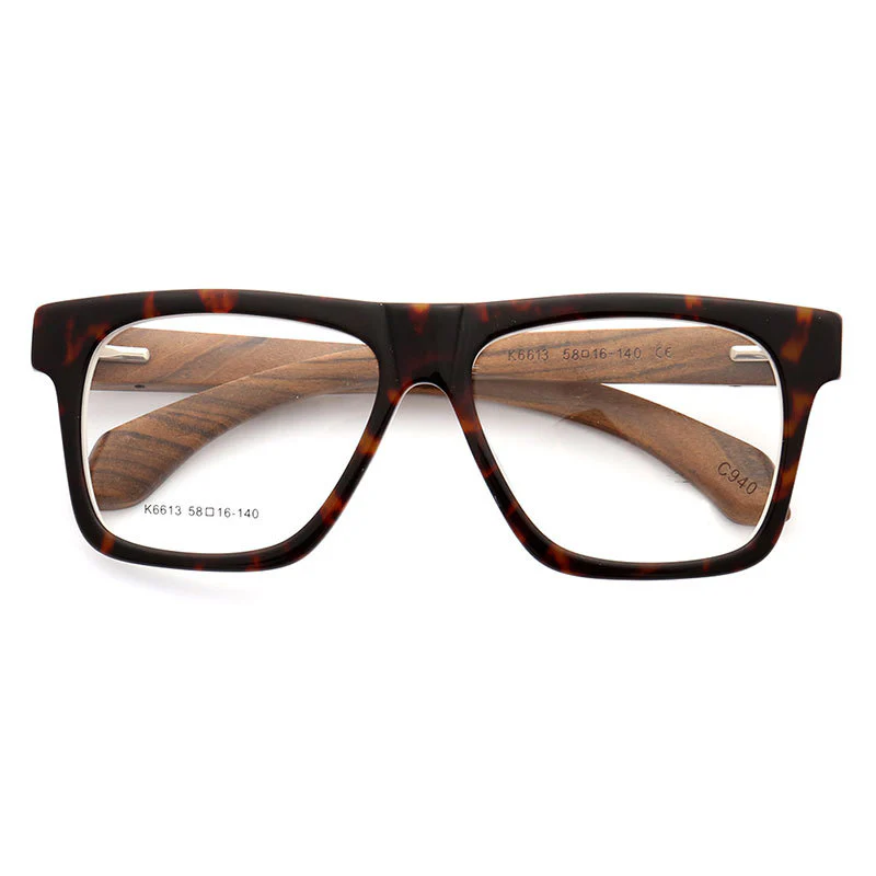 Brooks | 80s Oversized Mens Square Wood Optical Eyeglasses - Image 7