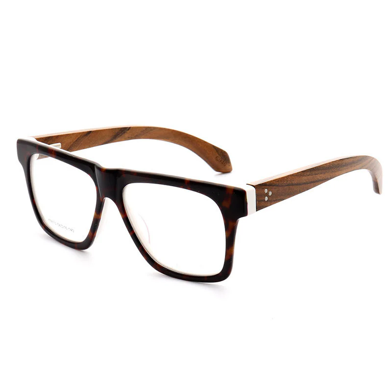 Brooks | 80s Oversized Mens Square Wood Optical Eyeglasses - Image 8
