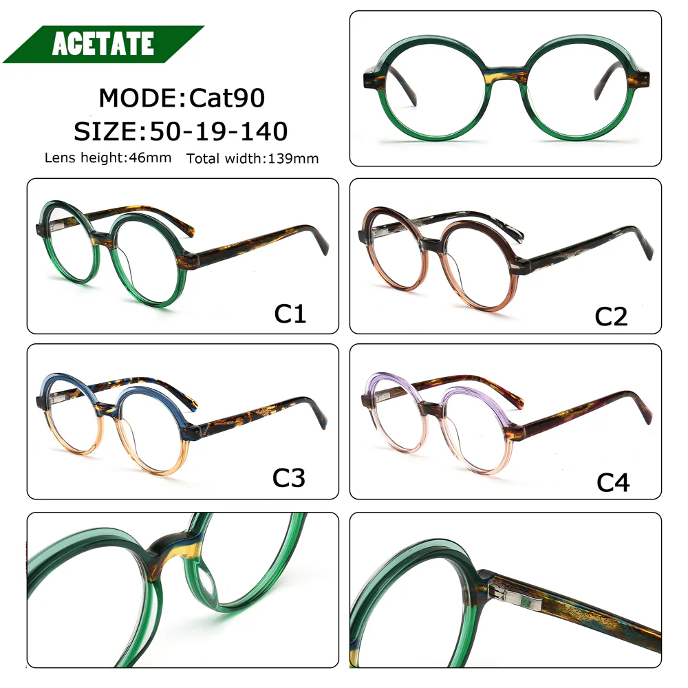 Adrian | Round Two Tone Tortoise Eyeglass Frames - Image 10