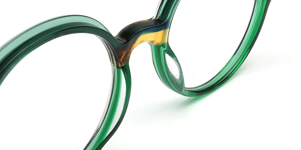 Adrian | Round Two Tone Tortoise Eyeglass Frames - Image 11