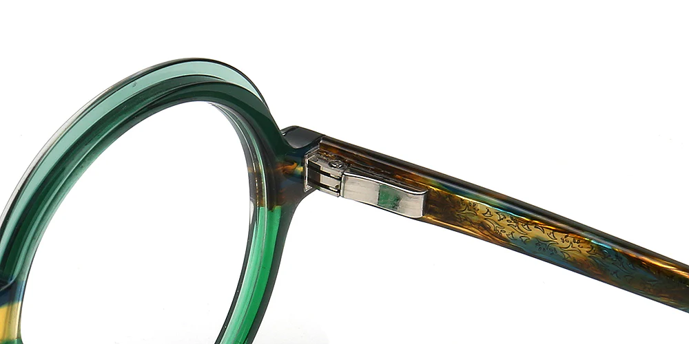 Adrian | Round Two Tone Tortoise Eyeglass Frames - Image 12
