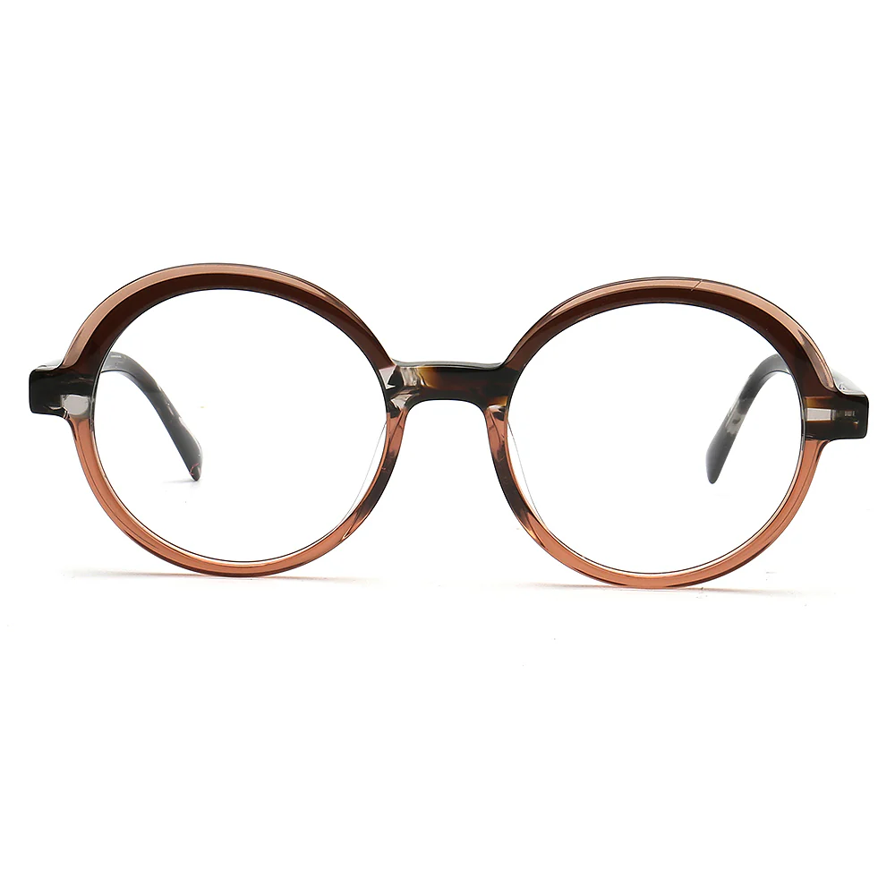 Adrian | Round Two Tone Tortoise Eyeglass Frames - Image 4