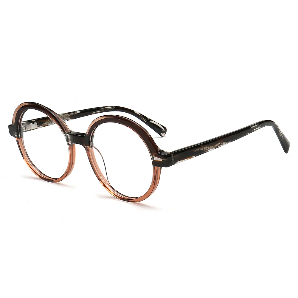 Adrian | Round Two Tone Tortoise Eyeglass Frames - Image 5