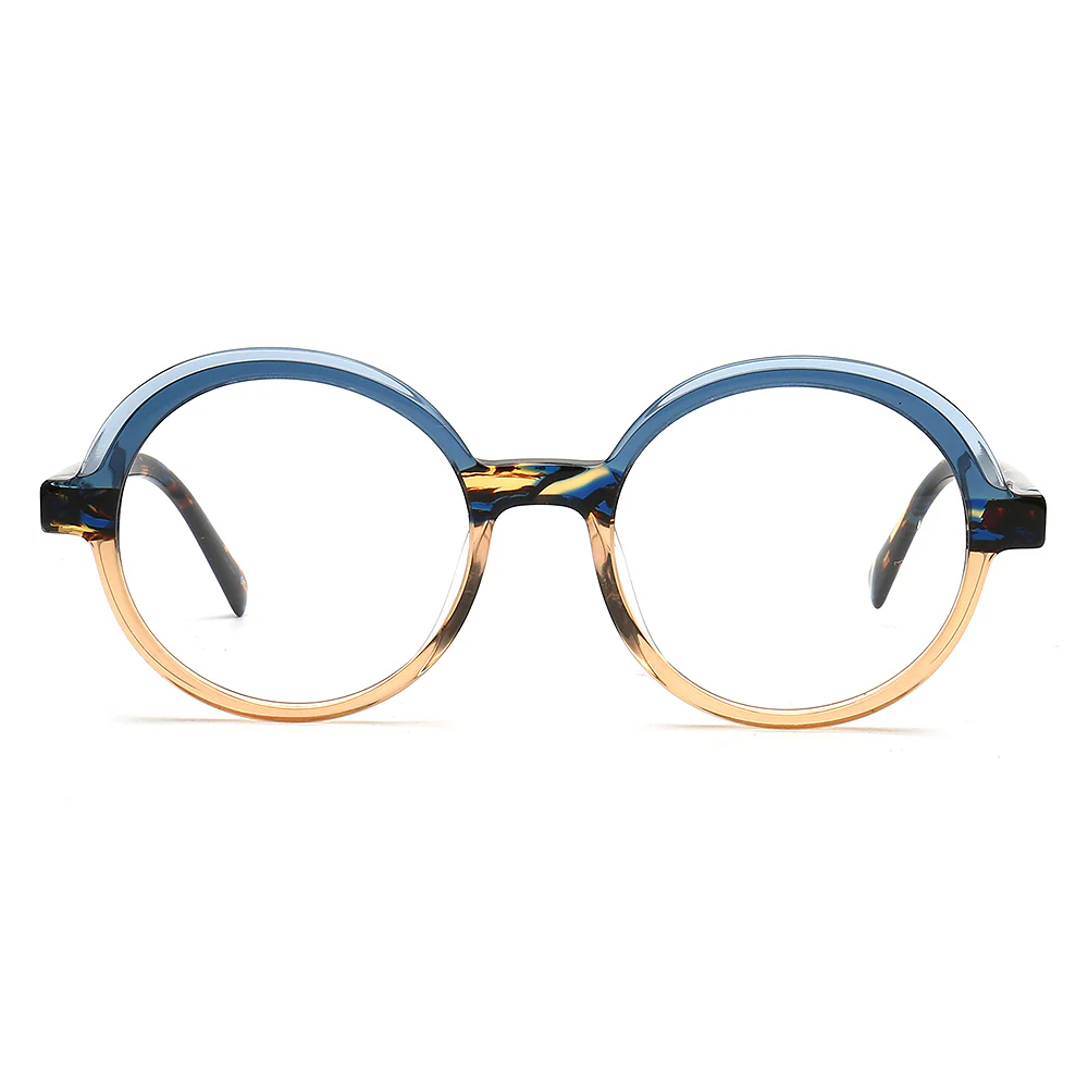 Adrian | Round Two Tone Tortoise Eyeglass Frames - Image 6