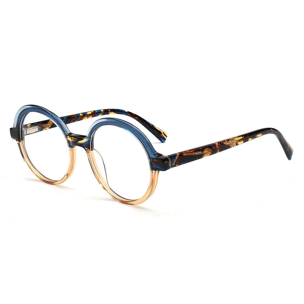 Adrian | Round Two Tone Tortoise Eyeglass Frames - Image 7