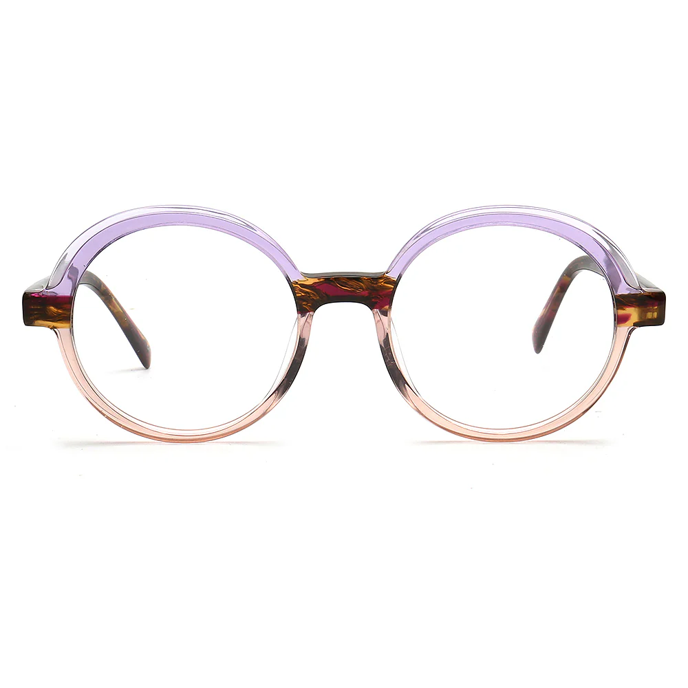 Adrian | Round Two Tone Tortoise Eyeglass Frames - Image 8