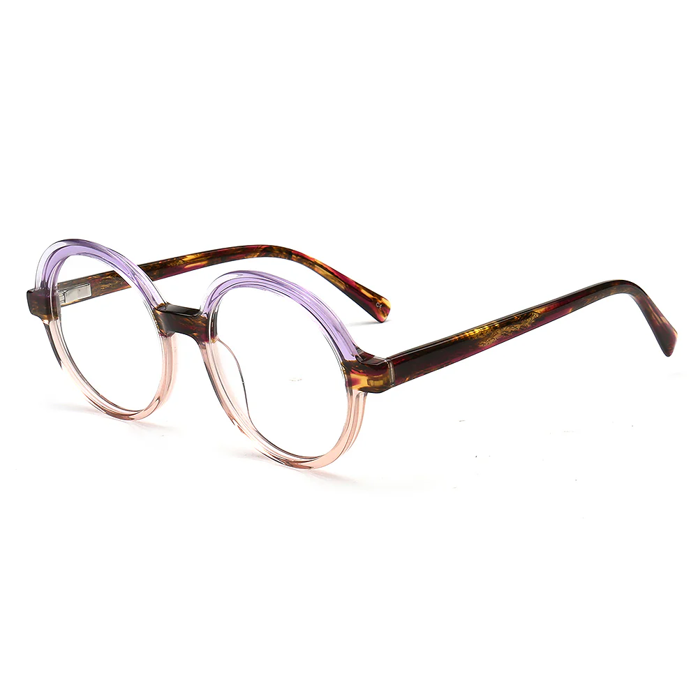 Adrian | Round Two Tone Tortoise Eyeglass Frames - Image 9