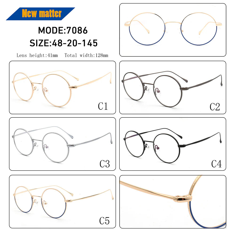 Atlas｜Classic Round Metal Eyeglasses Frames - Image 12