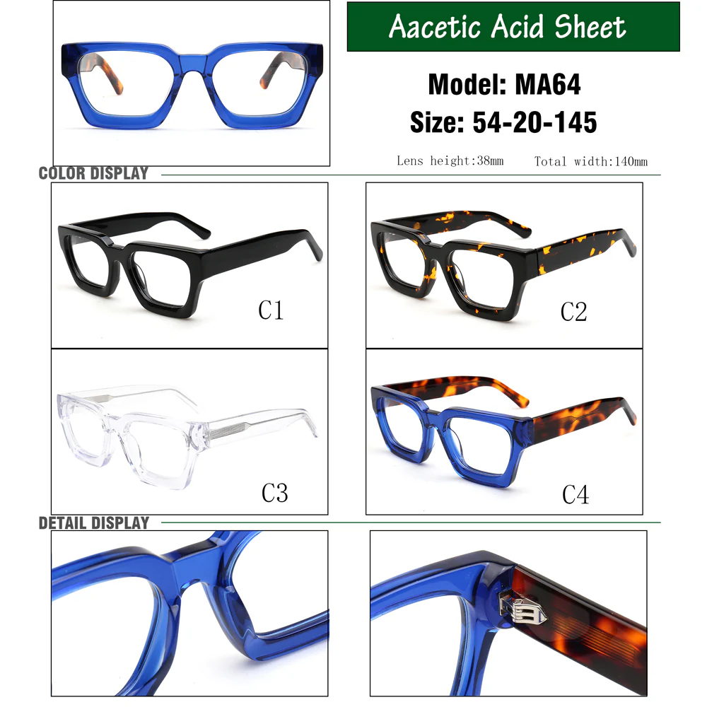 Axton | Vintage Square Oversize Glasses Frames - Image 10