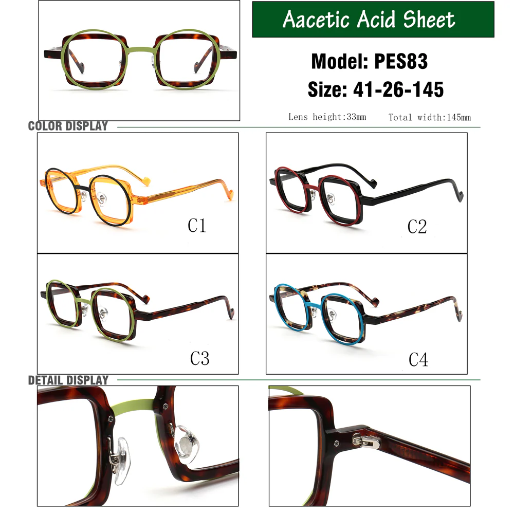 Billie | Funky Geometric Mismatch Glasses Frames - Image 10