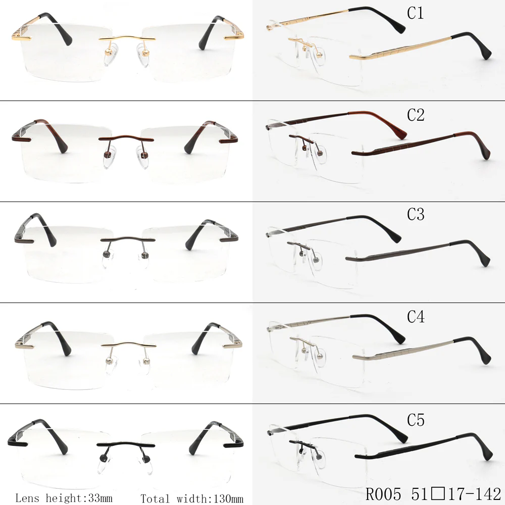 Duncan | Square Business Rimless Eyeglasses - Image 17
