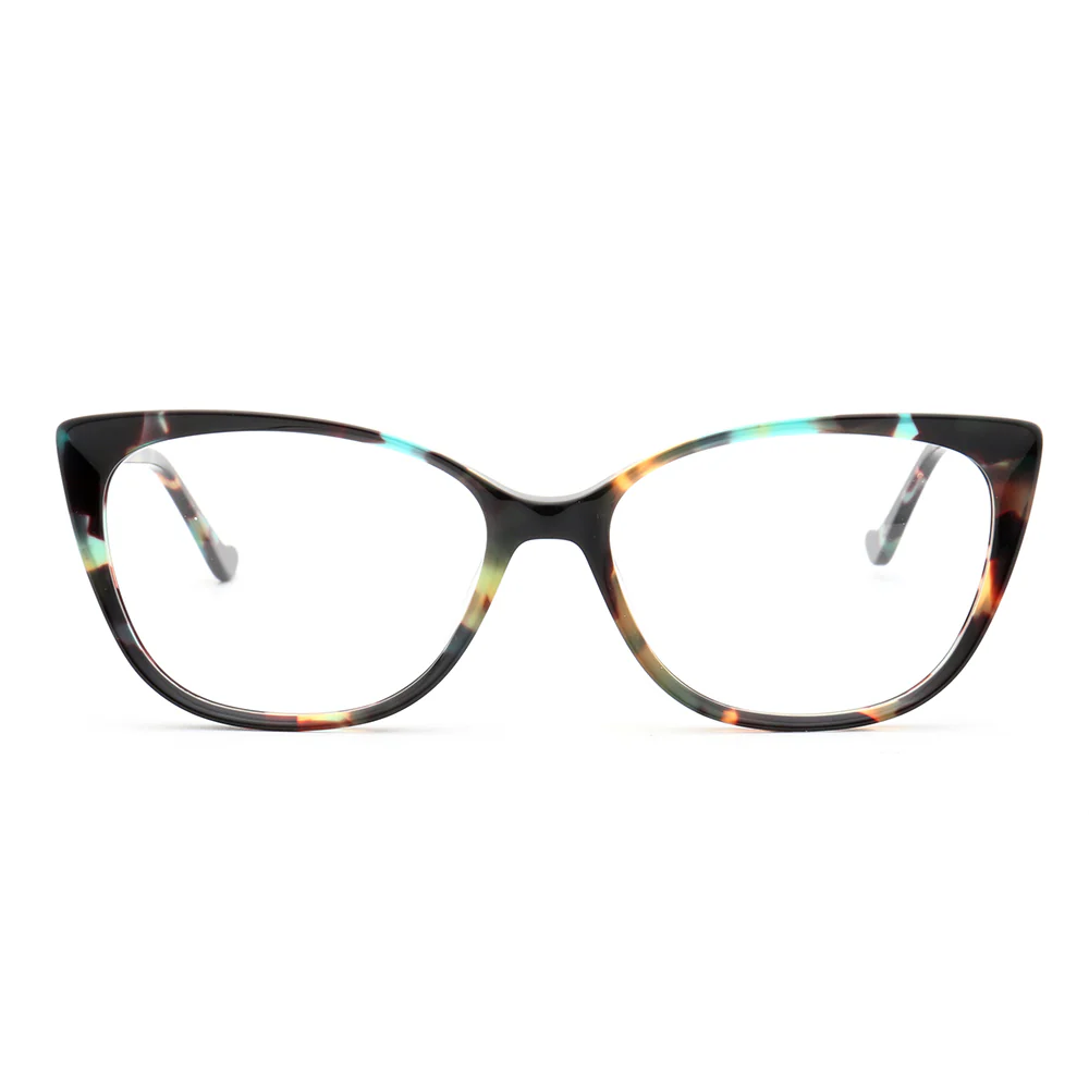 Amelia | Patterned Cat Eye Glasses For Women | Colorful Acetate Eyeglasses w/ Tortoise Shell Design - Image 11