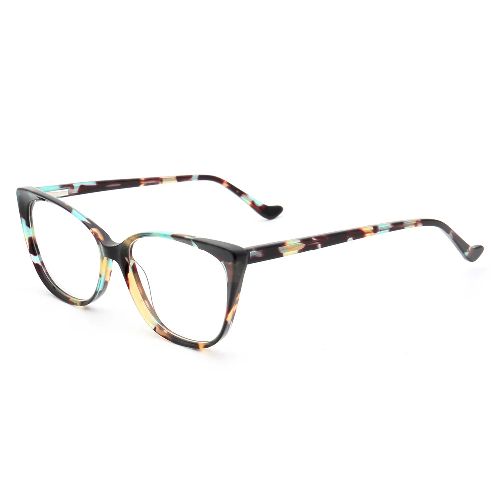 Amelia | Patterned Cat Eye Glasses For Women | Colorful Acetate Eyeglasses w/ Tortoise Shell Design - Image 12