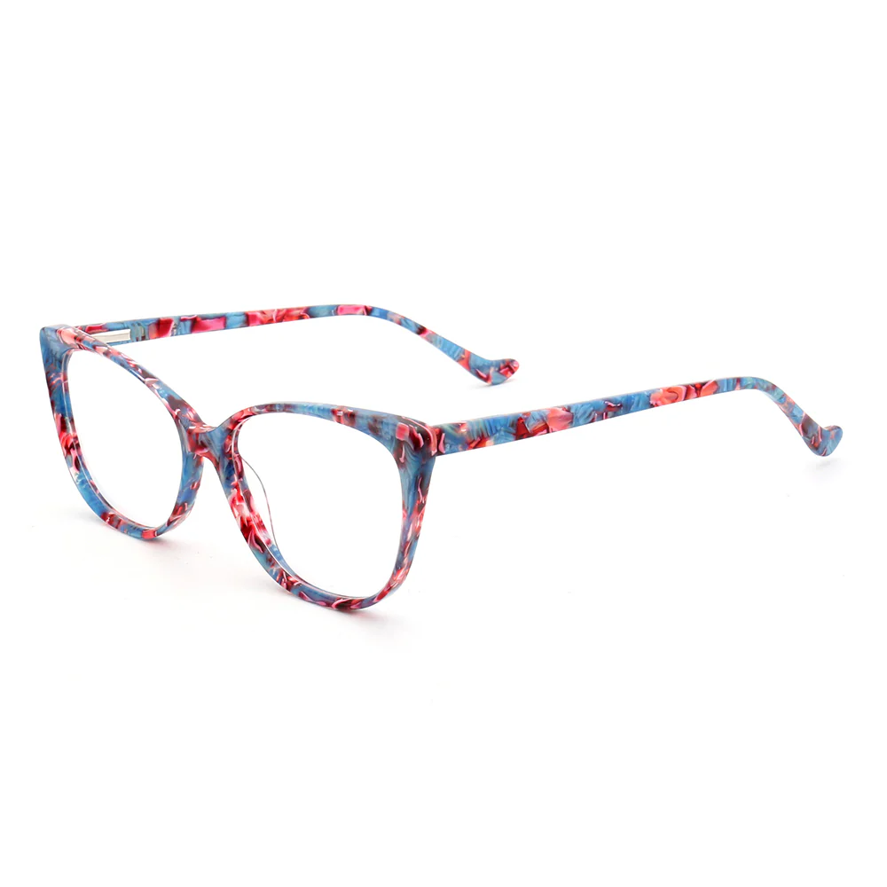 Amelia | Patterned Cat Eye Glasses For Women | Colorful Acetate Eyeglasses w/ Tortoise Shell Design - Image 3