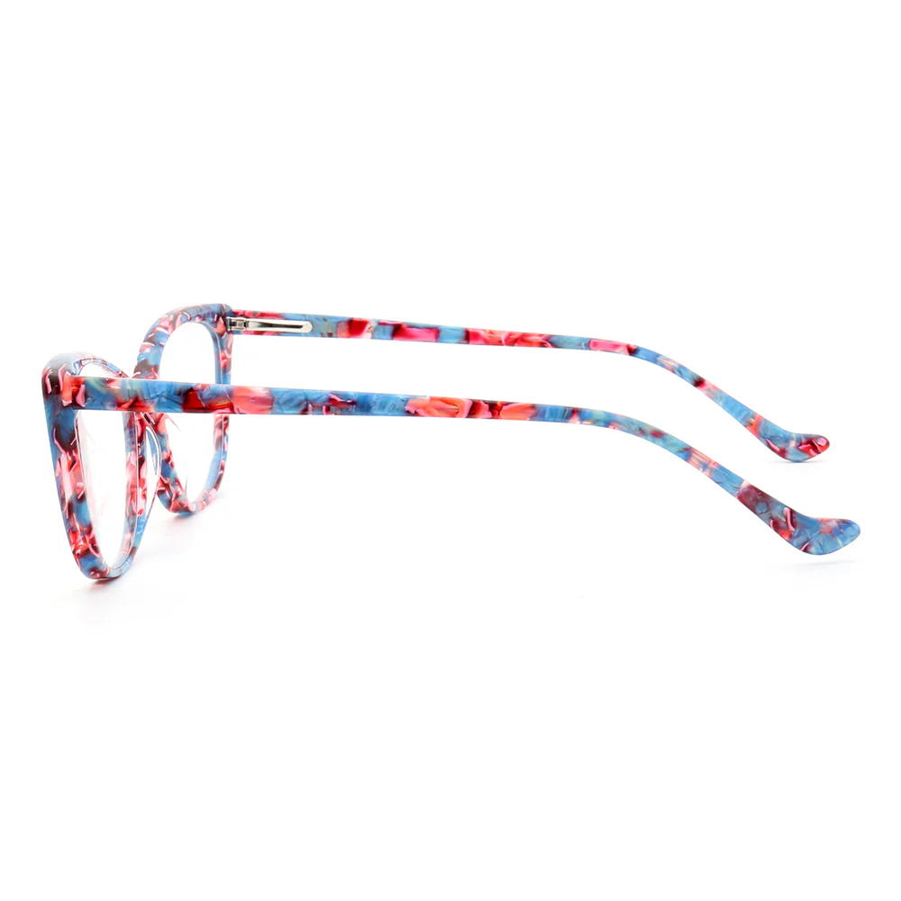 Amelia | Patterned Cat Eye Glasses For Women | Colorful Acetate Eyeglasses w/ Tortoise Shell Design - Image 4