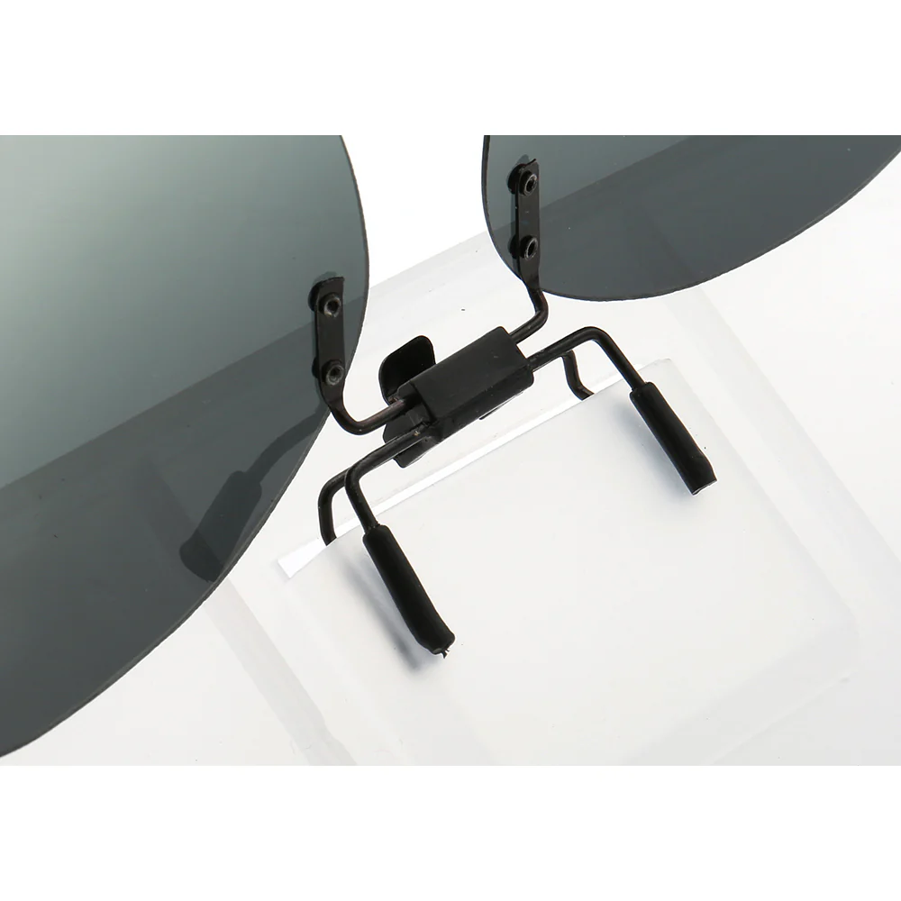 Round Clip On Flip Up Polarized Sunglasses | UV Protection For Outdoor Wear Black Night Vision - Image 11