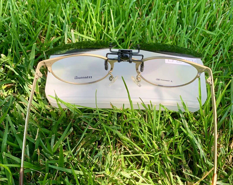 Round Clip On Flip Up Polarized Sunglasses | UV Protection For Outdoor Wear Black Night Vision - Image 14