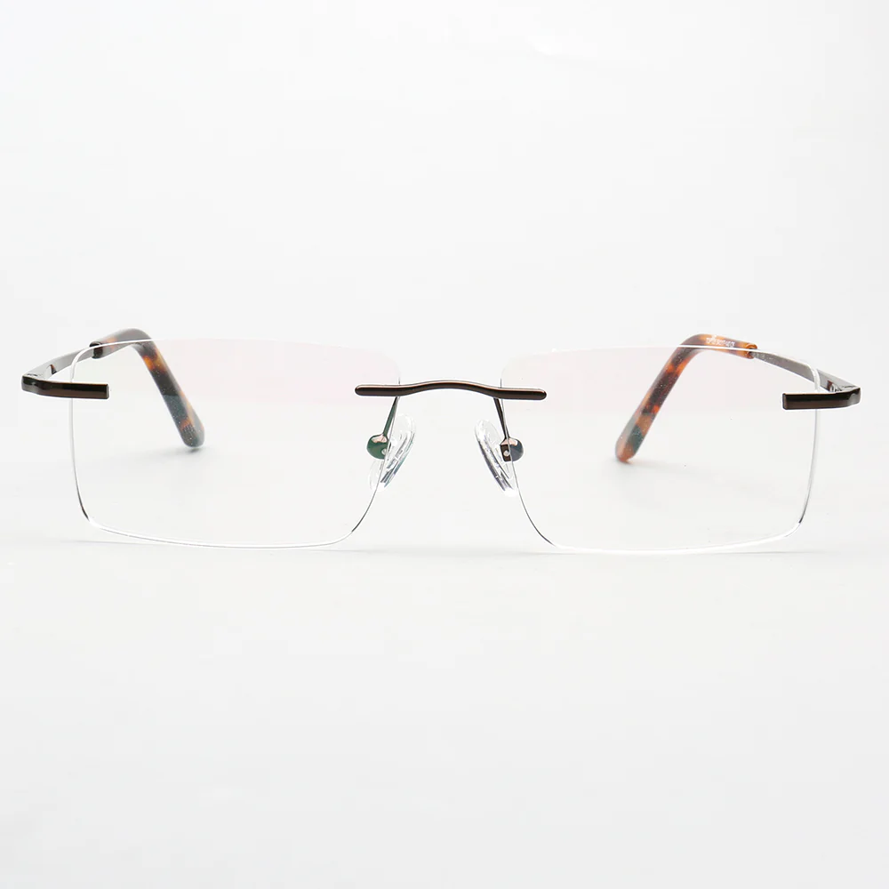 Daniel | Rectangle Rimless Glasses Frames for Men - Image 10