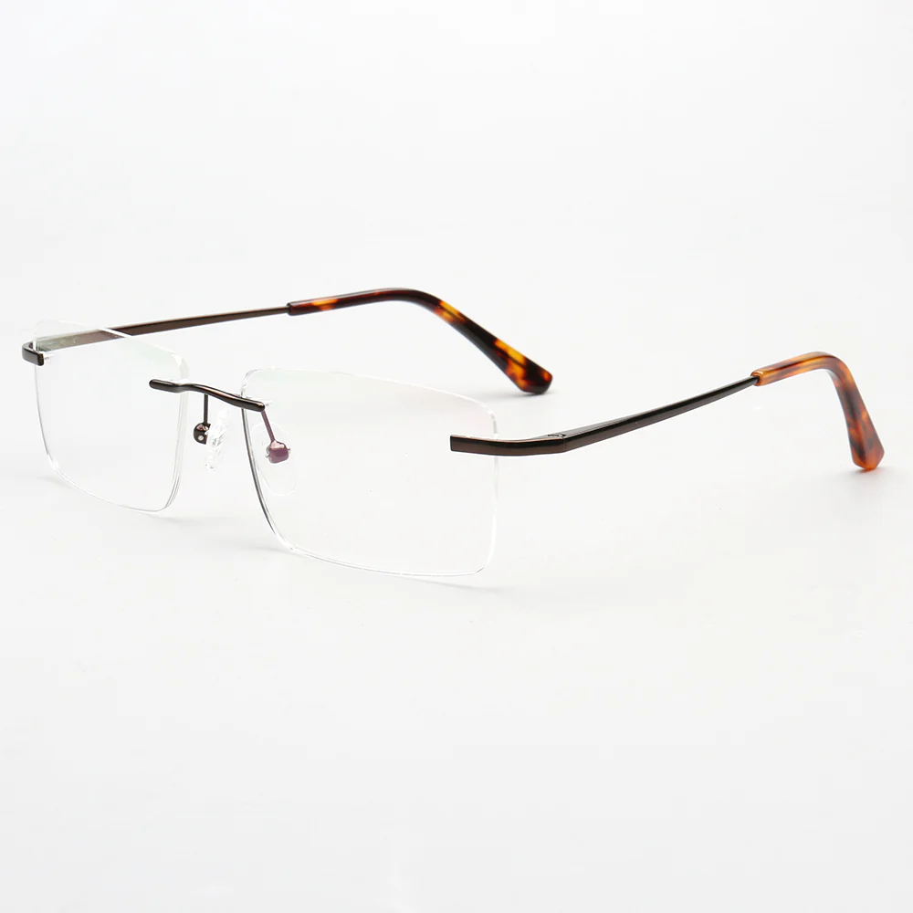 Daniel | Rectangle Rimless Glasses Frames for Men - Image 11