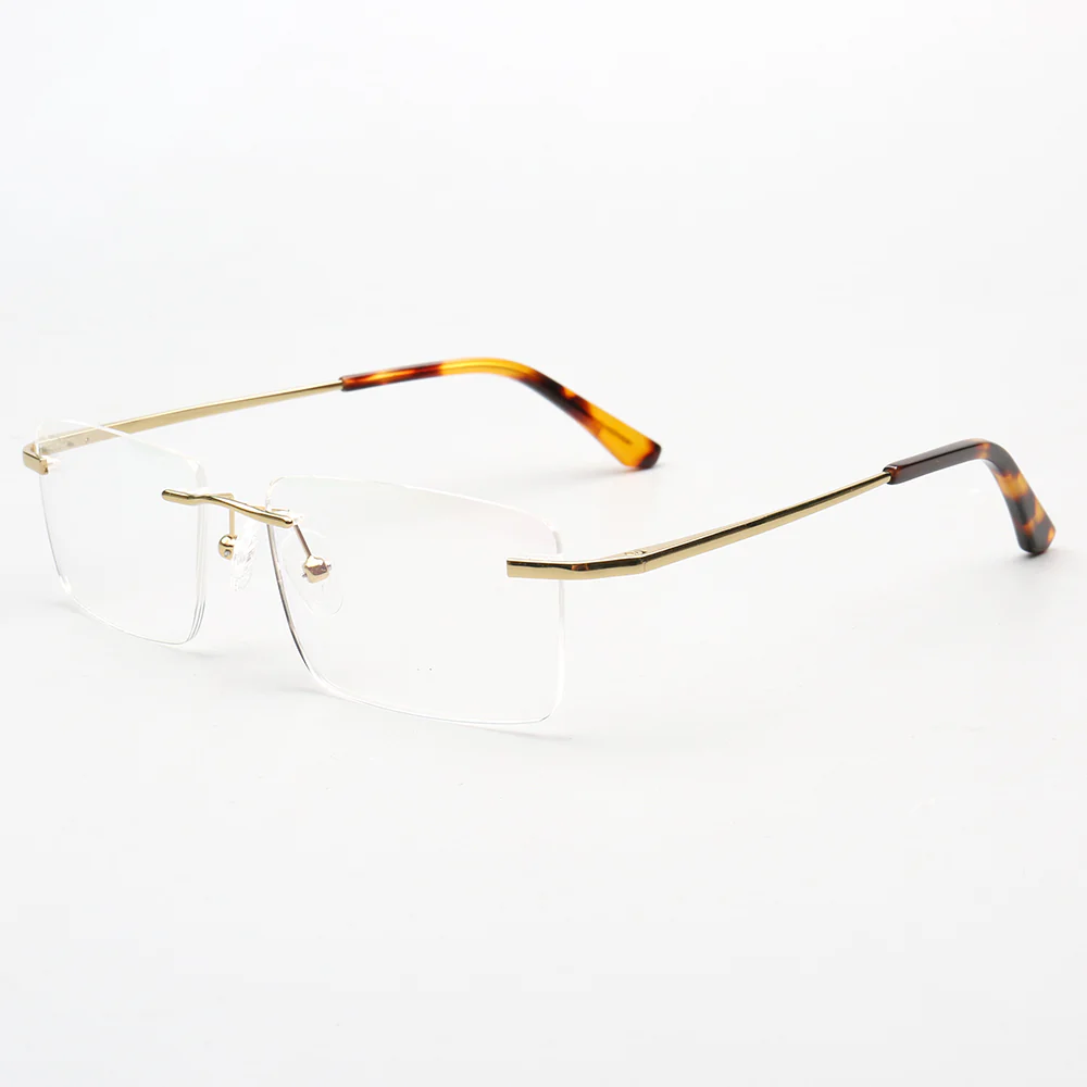 Daniel | Rectangle Rimless Glasses Frames for Men - Image 3