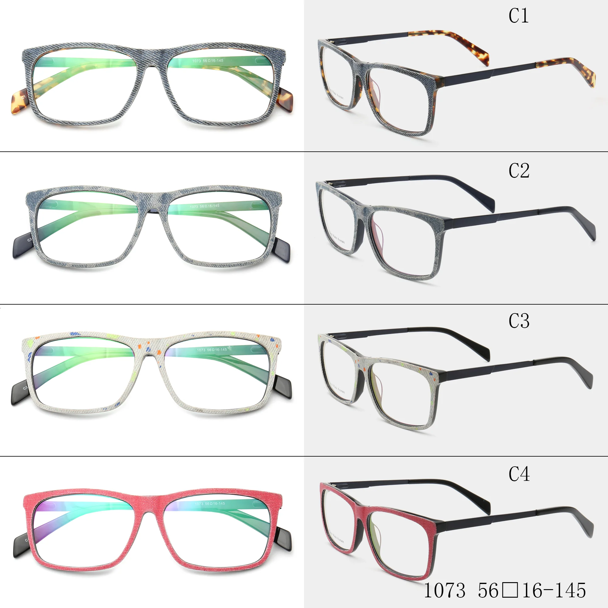 Devin | Stylish Square Denim Glasses Frames - Image 15