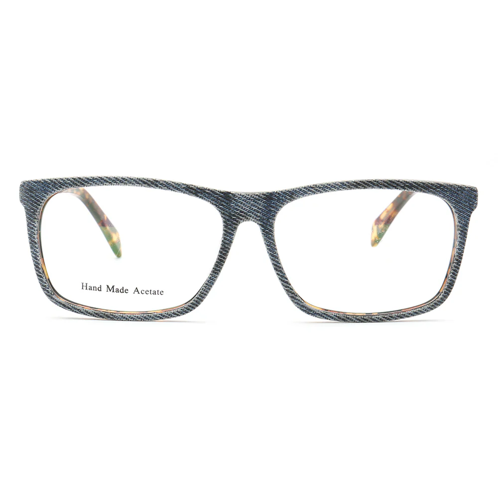 Devin | Stylish Square Denim Glasses Frames - Image 3