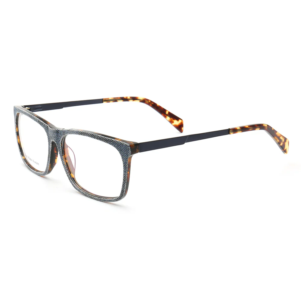 Devin | Stylish Square Denim Glasses Frames - Image 4