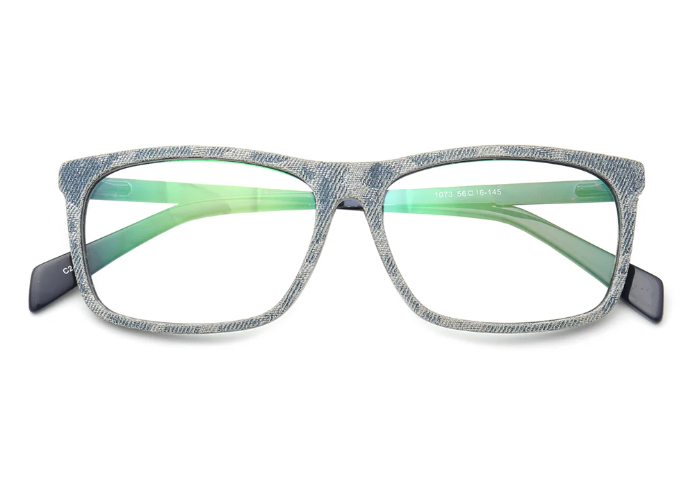 Devin | Stylish Square Denim Glasses Frames - Image 6