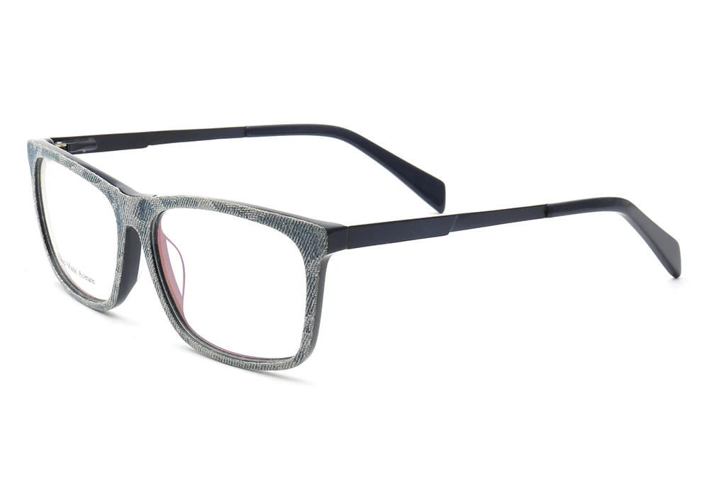 Devin | Stylish Square Denim Glasses Frames - Image 7