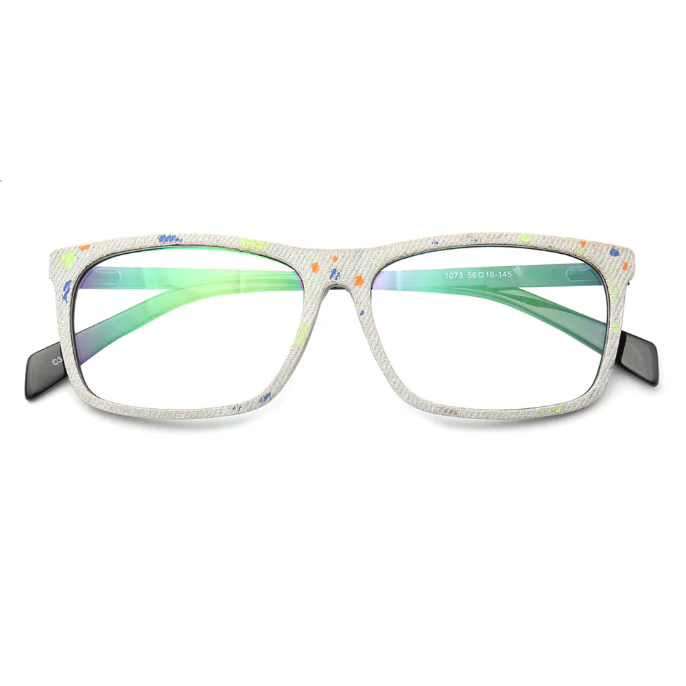 Devin | Stylish Square Denim Glasses Frames - Image 8