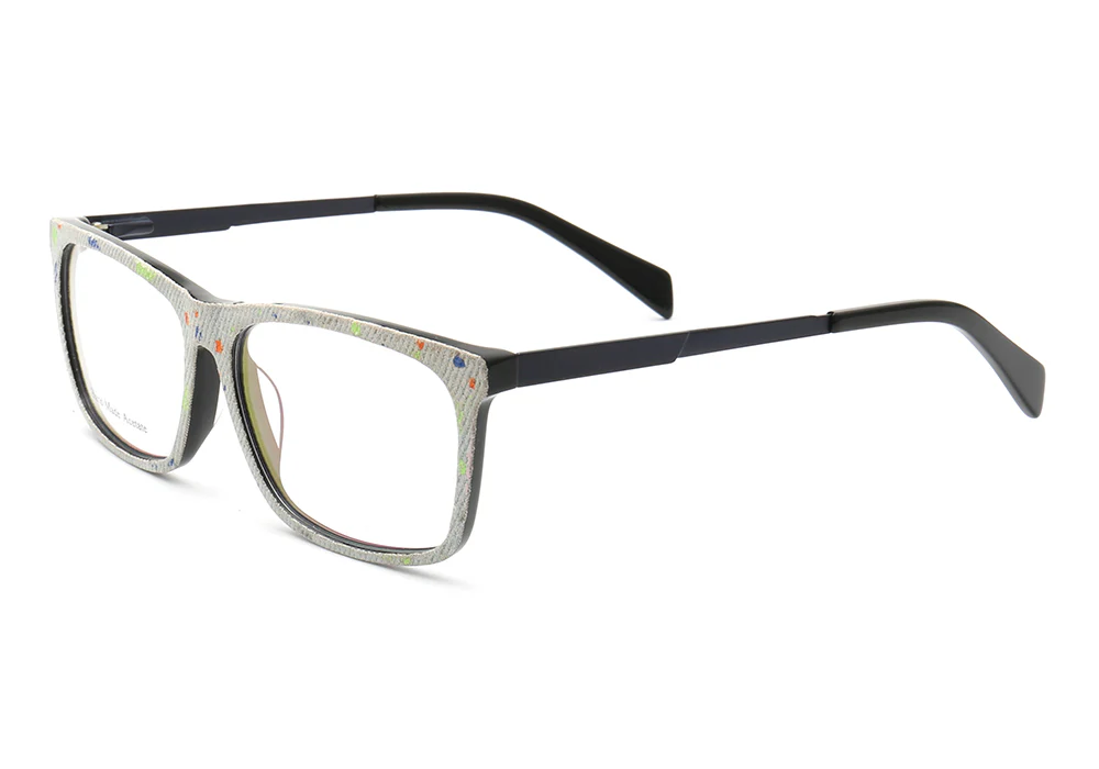 Devin | Stylish Square Denim Glasses Frames - Image 9