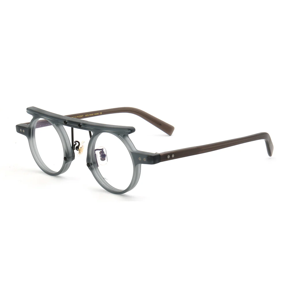 Hester | Retro Flat Top Vintage Glasses Frames Men | Round Nerd Stylish Women Eyeglasses Frames - Image 10