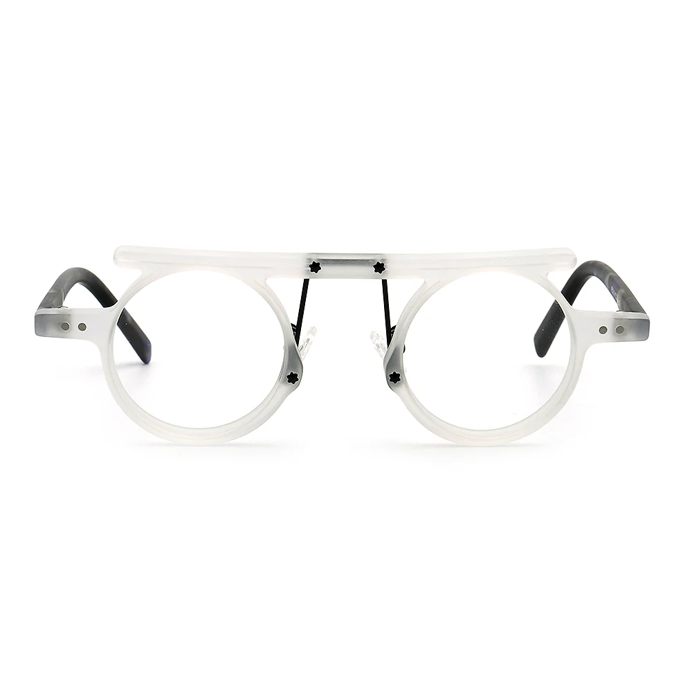 Hester | Retro Flat Top Vintage Glasses Frames Men | Round Nerd Stylish Women Eyeglasses Frames - Image 13