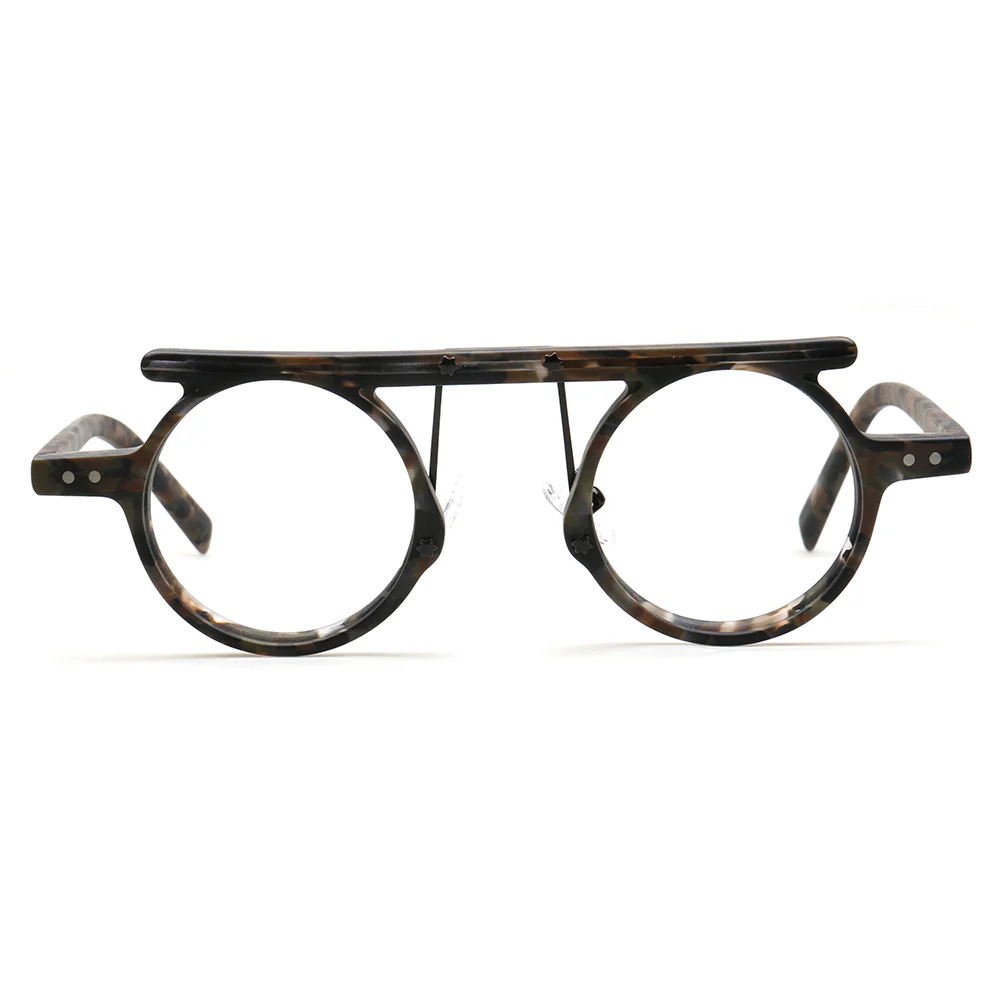 Hester | Retro Flat Top Vintage Glasses Frames Men | Round Nerd Stylish Women Eyeglasses Frames - Image 14