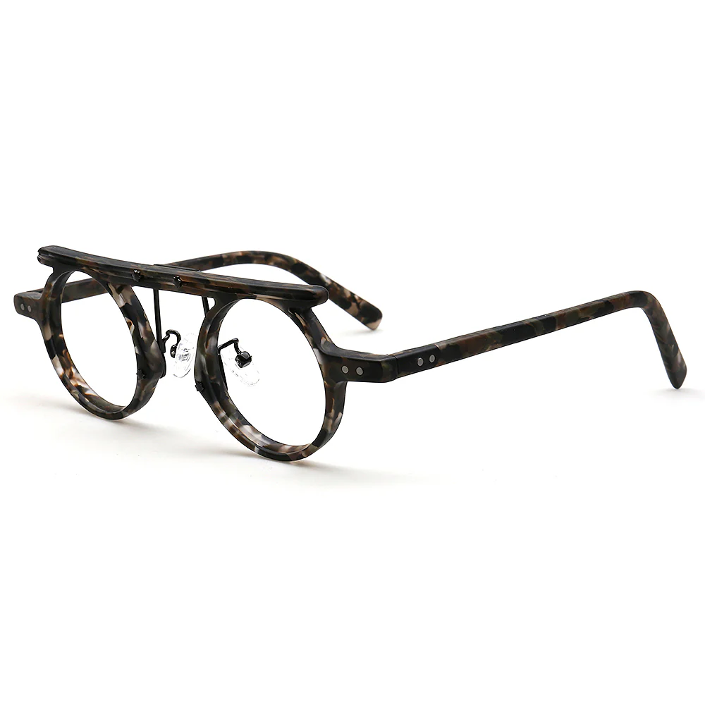 Hester | Retro Flat Top Vintage Glasses Frames Men | Round Nerd Stylish Women Eyeglasses Frames - Image 15