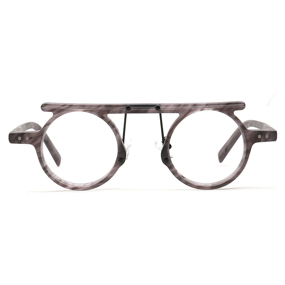 Hester | Retro Flat Top Vintage Glasses Frames Men | Round Nerd Stylish Women Eyeglasses Frames - Image 17