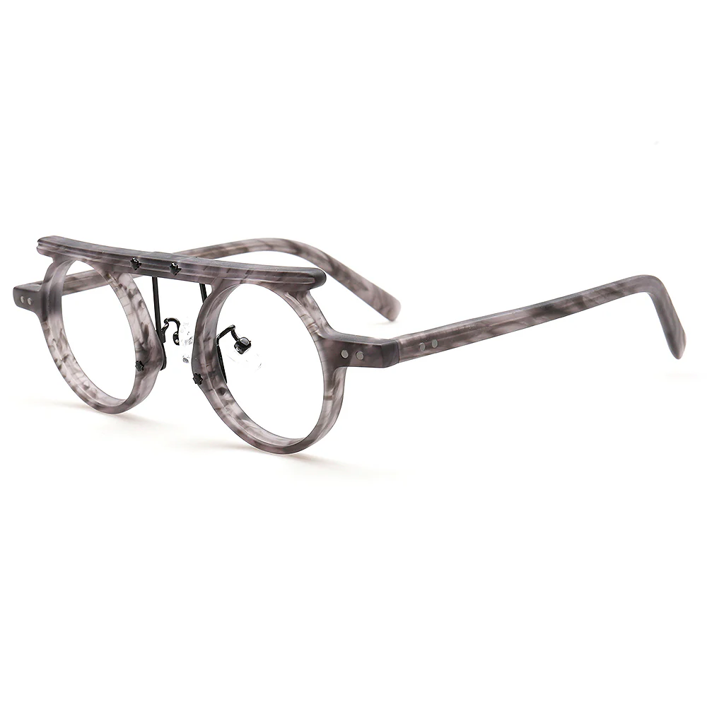 Hester | Retro Flat Top Vintage Glasses Frames Men | Round Nerd Stylish Women Eyeglasses Frames - Image 18