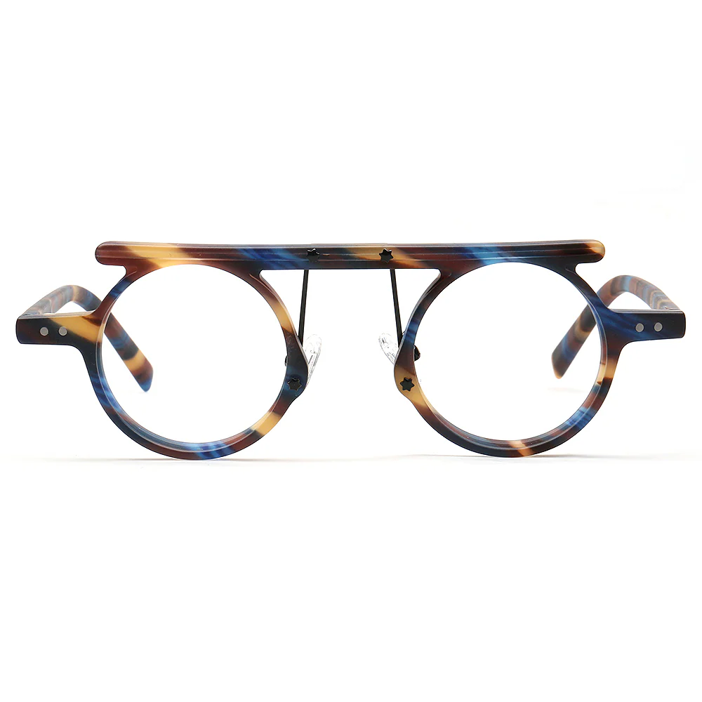 Hester | Retro Flat Top Vintage Glasses Frames Men | Round Nerd Stylish Women Eyeglasses Frames - Image 19