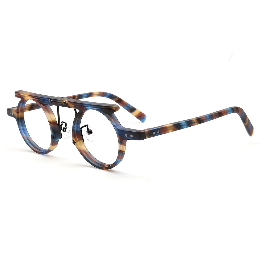 Hester | Retro Flat Top Vintage Glasses Frames Men | Round Nerd Stylish Women Eyeglasses Frames - Image 20